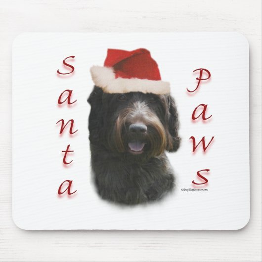 金髪のポインティンググリフォンSanta Paws マウスパッド (正面)