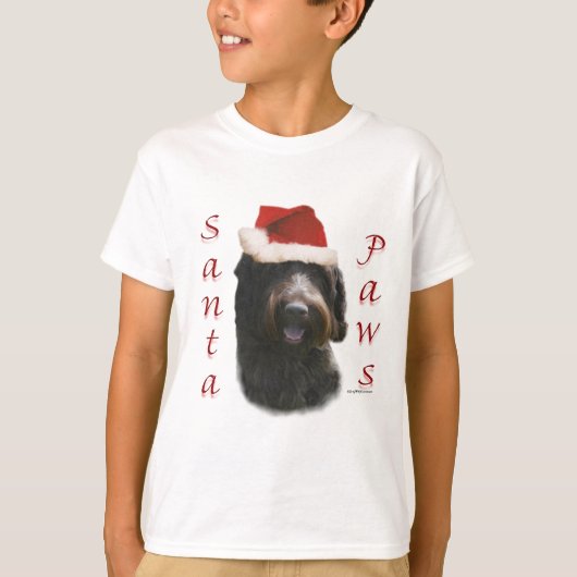 金髪のポインティンググリフォンSanta Paws Tシャツ (正面)