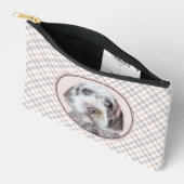 金髪のポインティング絵を描・グリフォンのペット・ドッグ・アート アクセサリーポーチ (見開き)