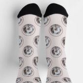 金髪のポインティング絵を描・グリフォンのペット・ドッグ・アート ソックス (上部)