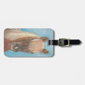 金髪のマネウマ科のート馬 ラゲッジタグ (正面横)