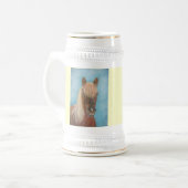 金髪のマンアートを施したクリウマ科のナ馬 ビールジョッキ (正面左)