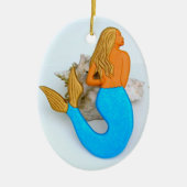 金髪のマーメイド セラミックオーナメント (正面)
