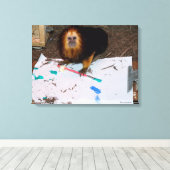 金髪のライオン・タマリン絵画ズ キャンバスプリント (インサイチュ (ウッドフロア))