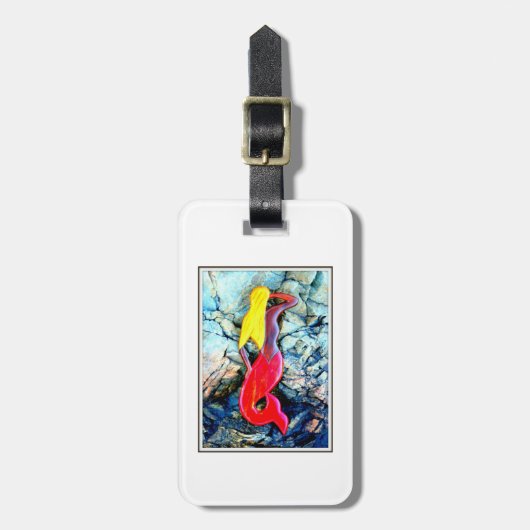 金髪の人魚のラベル ラゲッジタグ (正面縦)