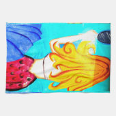 金髪の人魚用タオル キッチンタオル (横)