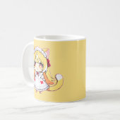 金髪の可愛いちび猫 - ミディドレス コーヒーマグカップ (正面左)