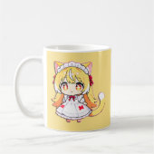 金髪の可愛いちび猫 - ミディドレス コーヒーマグカップ (左)
