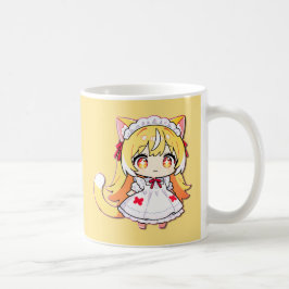 金髪の可愛いちび猫 - ミディドレス コーヒーマグカップ
