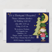 金髪の女の子の裏庭のSleepover 5x7の招待状 招待状 (裏面)