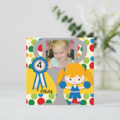 金髪の女の子を追加写真カスタマイズチアリーダー招待状 招待状 (スタンド正面)