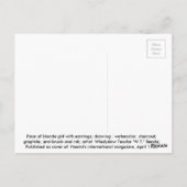 金髪の女の子（イヤリング付） ポストカード (裏面)