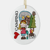 金髪の女の子I愛キャンプ セラミックオーナメント (右)