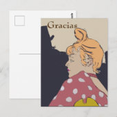 金髪の女性、グラシアス、テキストを変更するポストカード ポストカード (正面/裏面)