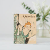 金髪の女性、  グラシアス、変更テキスト ポストカード (スタンド正面)