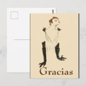 金髪の女性、  グラシアス、変更テキスト ポストカード (正面/裏面)