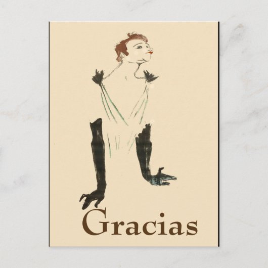 金髪の女性、  グラシアス、変更テキスト ポストカード (正面)