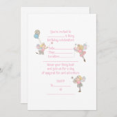 金髪の妖精の誕生日招待状 招待状 (正面/裏面)