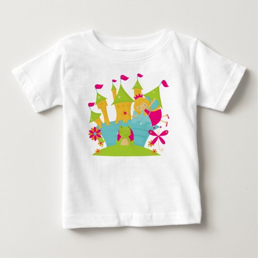 金髪の妖精プリンセスの赤ちゃんドレス(袖なし) ベビーTシャツ (正面)