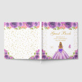 金髪の姫の誕生日パーティー - 紫の花 ゲストブック (全面)