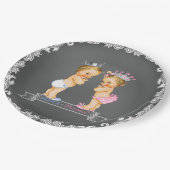 金髪の王子と王女の黒板 ベビーシャワー ペーパープレート (アングル)
