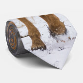 金髪の馬が雪のネックタイを歩く ネクタイ (ロール)