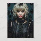 金髪の黒いドレスを着た女性 ポストカード (正面)