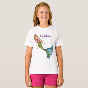 金髪のTシャツの美しい人魚のひいさま Tシャツ