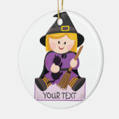 金髪を搭載するかわいく小さい魔法使い セラミックオーナメント (左)