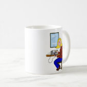 金髪を搭載する女性のハム コーヒーマグカップ (正面右)