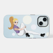 金髪アニメ少女 iPhone 15ケース (裏面横)