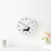 金髪ダシュントのシルエットテクケルドッグ ラウンド壁時計 (ホーム)