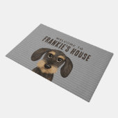 金髪ダシュント犬 |かわいいテクケルカスタム ドアマット (アングル)