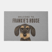 金髪ダシュント犬 |かわいいテクケルカスタム ドアマット (正面)