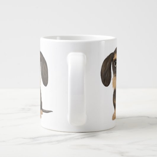 金髪ダシュント |かわいいマンガ犬のテクケル ジャンボコーヒーマグカップ (裏面)