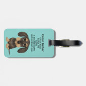 金髪ダシュント |かわいいマンガ犬のテクケル ラゲッジタグ (裏面横)