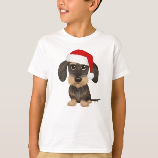 金髪ダシュントSanta Teckelクリスマス犬 Tシャツ (正面)