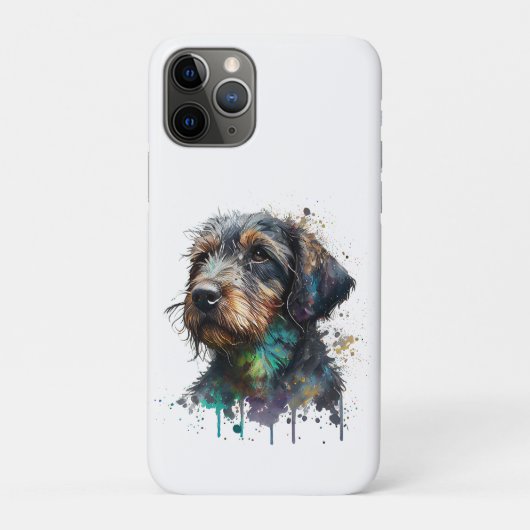 金髪ダックシュント子犬の水彩アート Case-Mate iPhoneケース (裏)