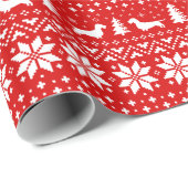 金髪ダッシュントのシルエットのクリスマスパターン ラッピングペーパー (ロールコーナー)