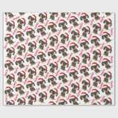 金髪ダッシュンドクリスマス名前をカスタムする犬 ラッピングペーパー (フラット)