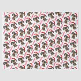 金髪ダッシュンドクリスマス名前をカスタムする犬 薄葉紙