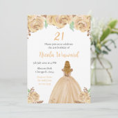 金髪プリンセス ピーチの花のバースデーパーティー 招待状 (スタンド正面)