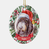 金髪ポインタカスタムサンタクリスマスオーナメント セラミックオーナメント (右)