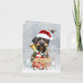 金髪ポインタ、ドッグクリスマス ノートカード (裏面)