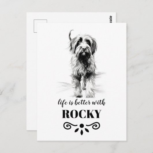 金髪ポインティングカスタムグリフォン犬の名前 ポストカード (正面/裏面)