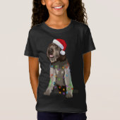金髪ポインティンググリフォンのクリスマスライトクリスマス Tシャツ (正面)