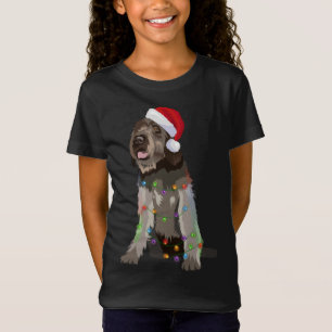 金髪ポインティンググリフォンのクリスマスライトクリスマス Tシャツ
