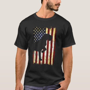 金髪ポインティンググリフォンシルエットアメリカンFl Tシャツ