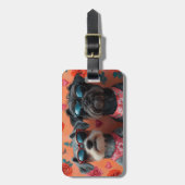 金髪ポインティンググリフォンハートバレンタインデー ラゲッジタグ (正面縦)