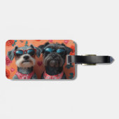 金髪ポインティンググリフォンハートバレンタインデー ラゲッジタグ (裏面横)